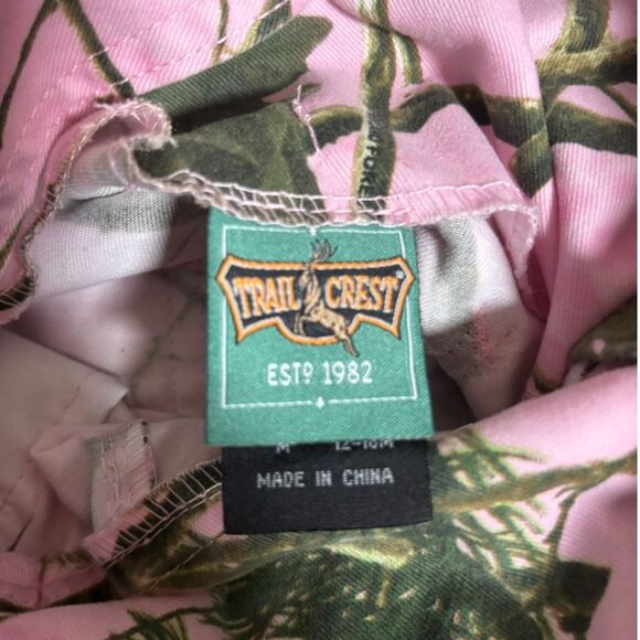 TRAILCREST 12-18 MONTHS PINK AND GREEN OVERALLS - Picture 4 of 9